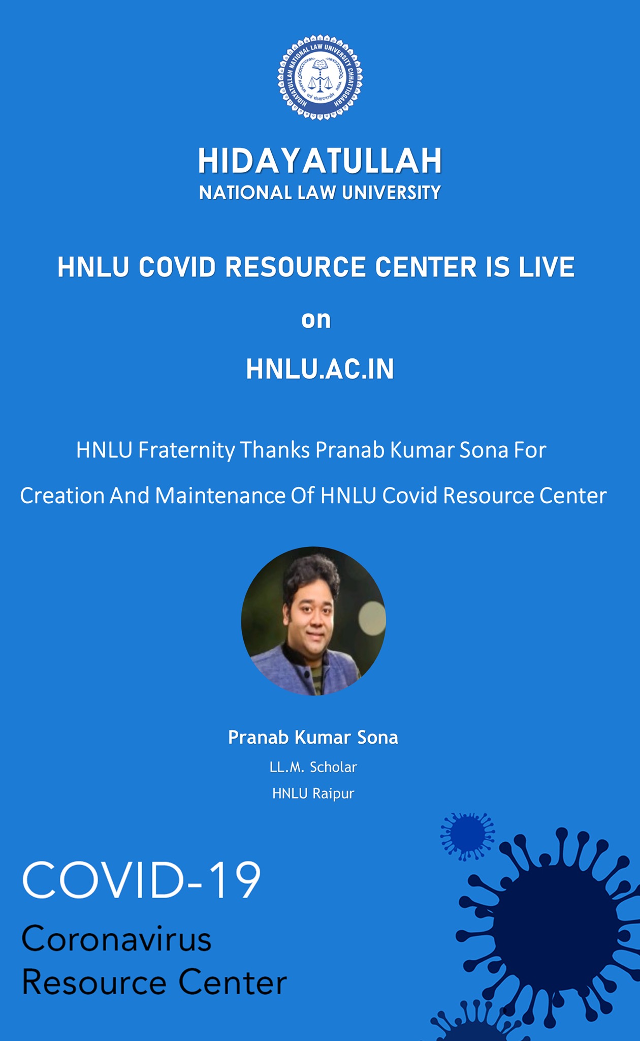 HNLUCOVID web resource developed by Pranab Kumar update